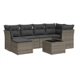 Afuera Living Contemporary Synthetic Poly Rattan 7 Piece  Sofa Set in Gray