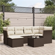 Afuera Living Contemporary 7 Piece Poly Rattan Small Sofa Set in Brown