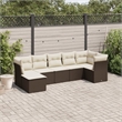 Afuera Living Contemporary 7 Piece Poly Rattan Sofa Set in Brown