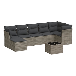 Afuera Living Contemporary Synthetic Poly Rattan  Sofa Set in Gray