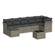 Afuera Living Contemporary Synthetic Poly Rattan  Sofa Set in Gray