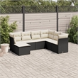 Afuera Living Contemporary Poly Rattan Sofa Set in Black/Cream