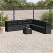 Afuera Living Synthetic Poly Rattan 10 Piece Small Sofa Set in Black