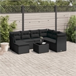 Afuera Living 8 Piece Poly Rattan Large Patio Sofa Set in Black