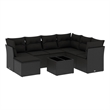 Afuera Living 8 Piece Poly Rattan Large Patio Sofa Set in Black
