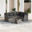 Afuera Living Contemporary 8 Piece Poly Rattan Sofa Set in Gray