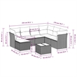 Afuera Living Contemporary 8 Piece Poly Rattan Sofa Set in Gray