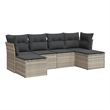 Afuera Living 6 Piece Poly Rattan Patio Sofa Set in Light Gray/Dark Gray