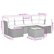 Afuera Living Contemporary 7 Piece Poly Rattan Large Sofa Set in Beige
