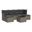 Afuera Living Contemporary 7 Piece Poly Rattan Sofa Set in Gray