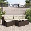 Afuera Living Contemporary 7 Piece Poly Rattan Sofa Set in Brown