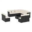 Afuera Living Contemporary 12 Piece Poly Rattan Large Sofa Set in Black