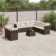 Afuera Living Contemporary Synthetic Poly Rattan  Large Sofa Set in Brown