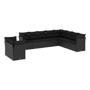 Afuera Living Contemporary 10 Piece Steel Small Sofa Set in Black