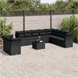 Afuera Living Contemporary Synthetic Poly Rattan Sofa Set in Black