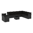 Afuera Living Contemporary Synthetic Poly Rattan Sofa Set in Black