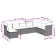 Afuera Living Contemporary 8 Piece Poly Rattan Large Sofa Set in Gray