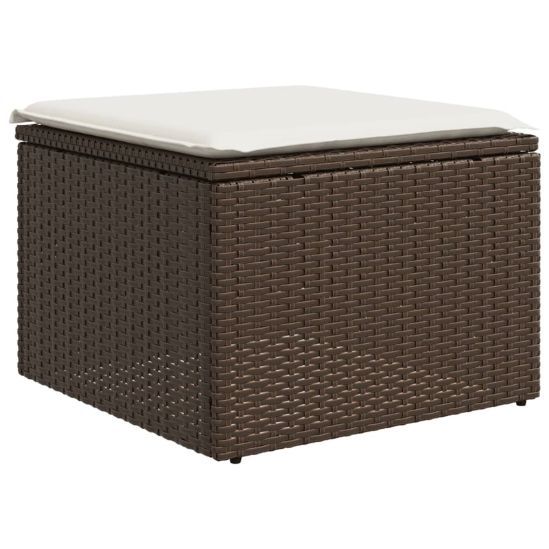 Afuera Living 9 Piece Poly Rattan Small Sofa Set in Brown/Cream