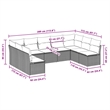 Afuera Living Contemporary 9 Piece Poly Rattan Sofa Set in Gray