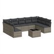 Afuera Living Contemporary Synthetic Poly Rattan 10 Piece  Sofa Set in Gray