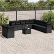 Afuera Living Contemporary 12 Piece Poly Rattan Sofa Set in Black