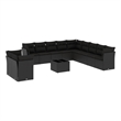 Afuera Living Contemporary 12 Piece Poly Rattan Sofa Set in Black