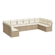 Afuera Living Synthetic Poly Rattan 10 Piece Large Sofa Set in Beige