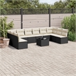 Afuera Living Contemporary 11 Piece Poly Rattan Sofa Set in Black