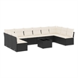 Afuera Living Contemporary 11 Piece Poly Rattan Sofa Set in Black