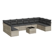 Afuera Living Contemporary 11 Piece Poly Rattan Sofa Set in Gray