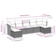 Afuera Living Contemporary 8 Piece Poly Rattan Sofa Set in Black