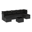Afuera Living Contemporary 8 Piece Poly Rattan Sofa Set in Black