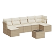 Afuera Living Contemporary 8 Piece Poly Rattan Sofa Set in Beige