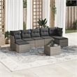 Afuera Living Contemporary Synthetic Poly Rattan 8 Piece  Sofa Set in Gray
