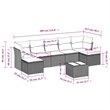 Afuera Living Contemporary 8 Piece Poly Rattan Sofa Set in Brown/Cream