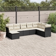 Afuera Living Contemporary Synthetic Poly Rattan Sofa Set in Black