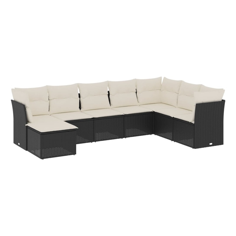 Afuera Living Contemporary Synthetic Poly Rattan Sofa Set in Black