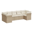 Afuera Living 7 Piece Poly Rattan Small Sofa Set in Cream/Beige