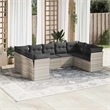 Afuera Living Contemporary 9 Piece Poly Rattan Large Sofa Set in Gray