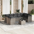 Afuera Living Contemporary 10 Piece Poly Rattan Sofa Set in Gray