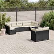 Afuera Living Contemporary 9 Piece Poly Rattan Sofa Set in Black/Cream