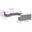 Afuera Living Contemporary Synthetic Poly Rattan 10 Piece Sofa Set in Gray/Beige