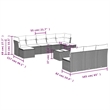 Afuera Living Contemporary Synthetic Poly Rattan 11 Piece Sofa Set in Gray/Beige