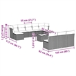Afuera Living Contemporary Synthetic Poly Rattan 11 Piece Sofa Set in Gray