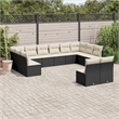 Afuera Living Contemporary Synthetic Poly Rattan  Large Sofa Set in Black