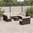 Afuera Living Synthetic Poly Rattan 12 Piece Small Sofa Set in Brown