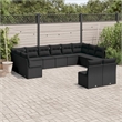 Afuera Living Contemporary 12 Piece Poly Rattan Sofa Set in Black