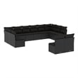 Afuera Living Contemporary 12 Piece Poly Rattan Sofa Set in Black