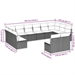 Afuera Living Contemporary 12 Piece Poly Rattan Large Sofa Set in Gray