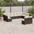 Afuera Living Contemporary 12 Piece Poly Rattan Sofa Set in Brown/Cream